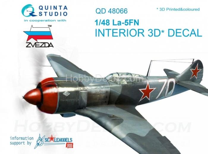 3D Декаль интерьера кабины Ла-5ФН для модели Звезда QD48066