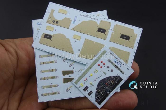 3D Декаль интерьера кабины Bf 108 для модели Eduard QD32028