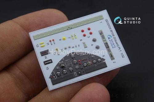 3D Декаль интерьера кабины Bf 108 для модели Eduard