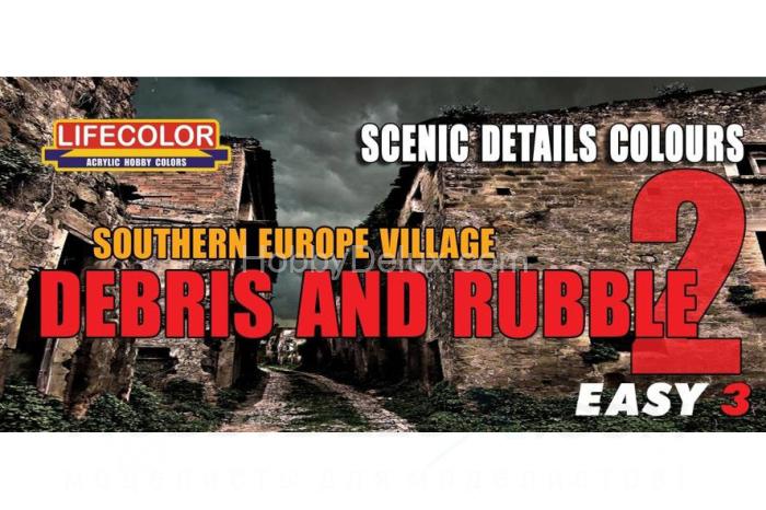 Набор красок Life Color -  EASY3 Debris and Rubble 2 MS08