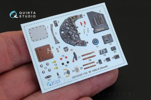 3D Декаль интерьера кабины Bf 109G-6 для модели Revell