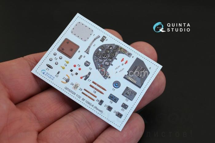 3D Декаль интерьера кабины Bf 109G-6 для модели Revell QD32029