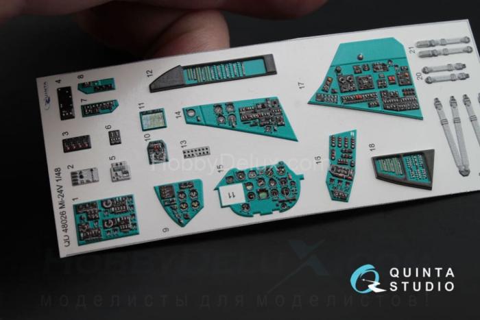 3D Декаль интерьера кабины Ми-24В 1/48 QD48026