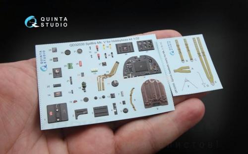 3D Декаль интерьера кабины Spitfire Mk.V для модели Hobbyboss