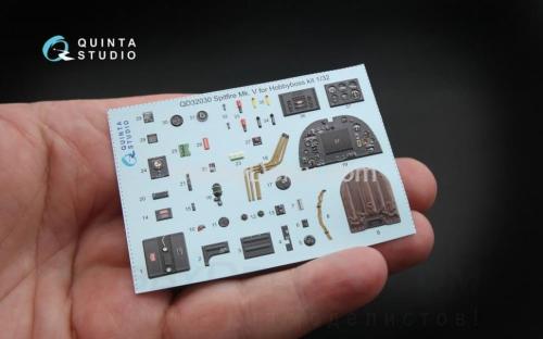 3D Декаль интерьера кабины Spitfire Mk.V для модели Hobbyboss