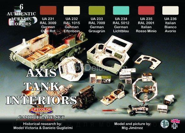Набор красок Life Color -  INTERIORS OF GERMAN AND ITALIAN TANKS WWII CS22