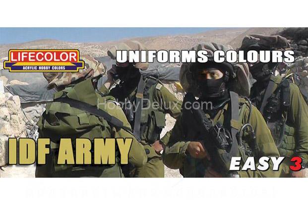Набор красок Life Color -  EASY3 UNIFORMS COLOURS IDF ARMY MS10