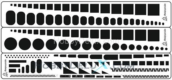 Трафарет №2 (Лекала для нанесения расшивки) МД100203