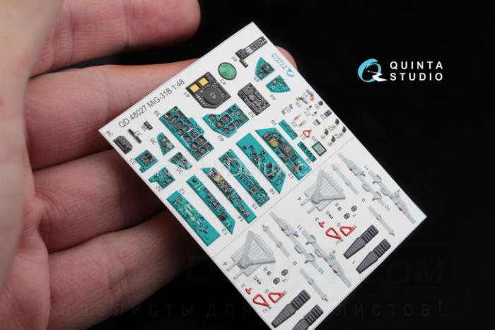 3D Декаль интерьера кабины МиГ-31Б 1/48 QD48027