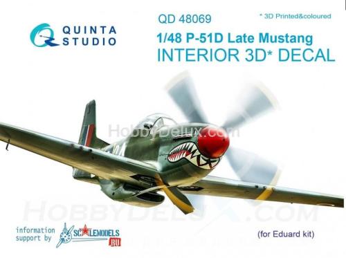 3D Декаль интерьера кабины P-51D поздний для модели Eduard