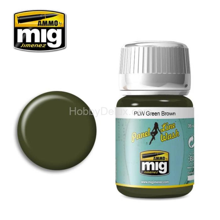 AMMO of Mig AMIG1612  Ammo Mig AMIG1612 Смывка PLW GREEN BROWN (смывка для стыков панелей, зелено-коричневый цвет) 