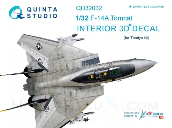 3D Декаль интерьера кабины F-14A для модели Tamiya QD32032