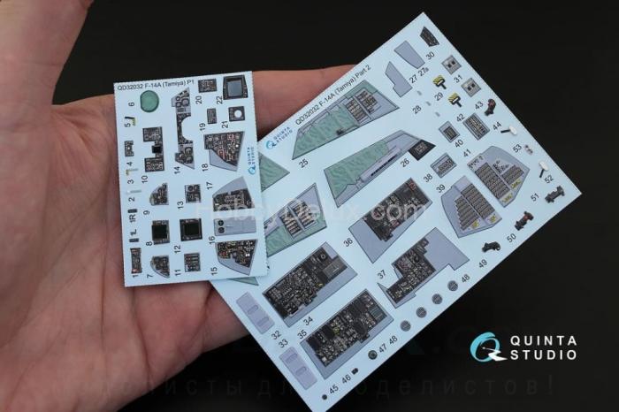 3D Декаль интерьера кабины F-14A для модели Tamiya QD32032