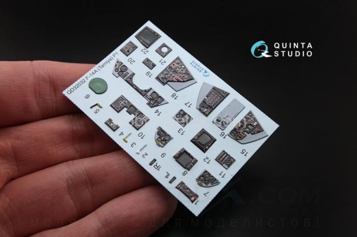 3D Декаль интерьера кабины F-14A для модели Tamiya QD32032