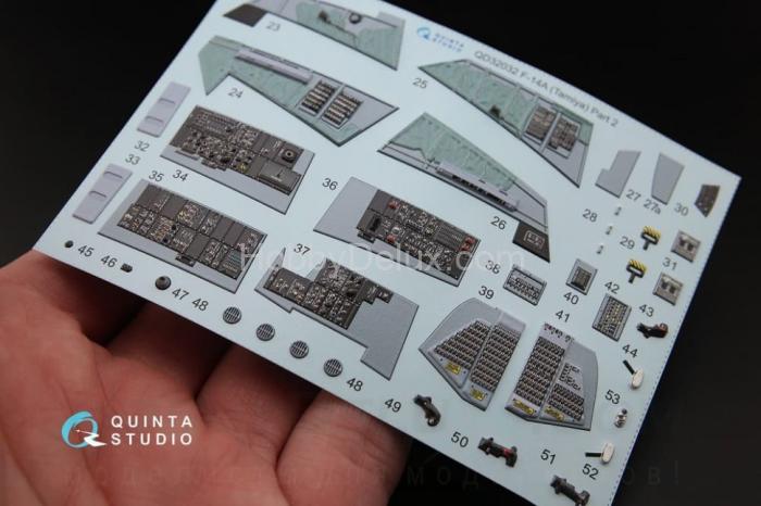 3D Декаль интерьера кабины F-14A для модели Tamiya QD32032