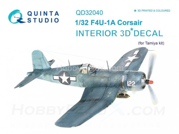 3D Декаль интерьера кабины F4U-1A Corsair для модели Tamiya QD32040