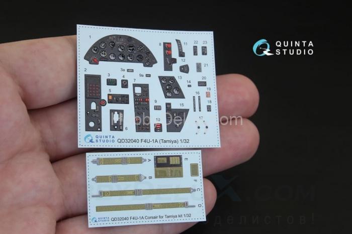 3D Декаль интерьера кабины F4U-1A Corsair для модели Tamiya QD32040