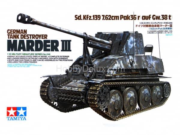 Немецкая противотанковая самоходная установка Marder III с двумя фигурами солдат 35248