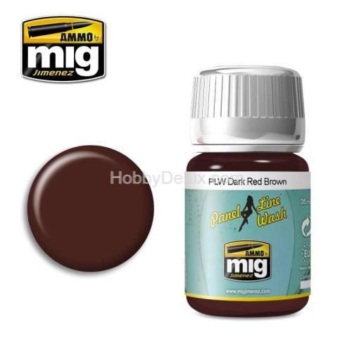 Ammo Mig AMIG1605 Смывка PLW DARK RED BROWN (смывка для стыков панелей, тёмный красно-коричневый цвет)