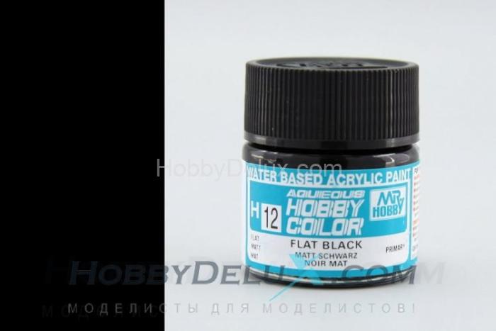 Краска акриловая Hobby Color - H012 Flat Black H12