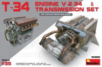Набор деталировки MiniArt Двигатель V-2-34 с трансмиссией для танка Т-34