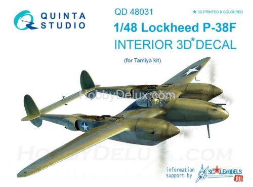 3D Декаль интерьера кабины P-38F