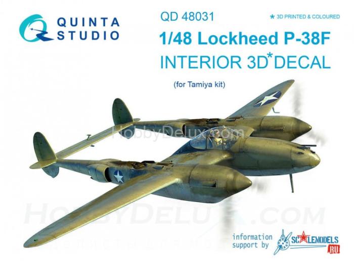 3D Декаль интерьера кабины P-38F QD48031