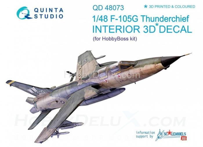 3D Декаль интерьера кабины F-105G для модели HobbyBoss QD48073