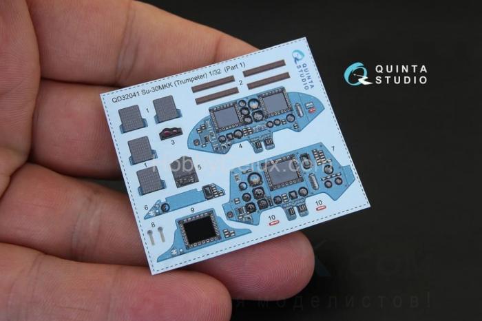 3D Декаль интерьера кабины Су-30МКК для модели Трубач QD32041