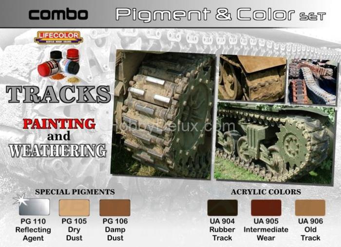 Набор красок Life Color -  и пигментов COMBO SET Tracks painting and weathering SPG02
