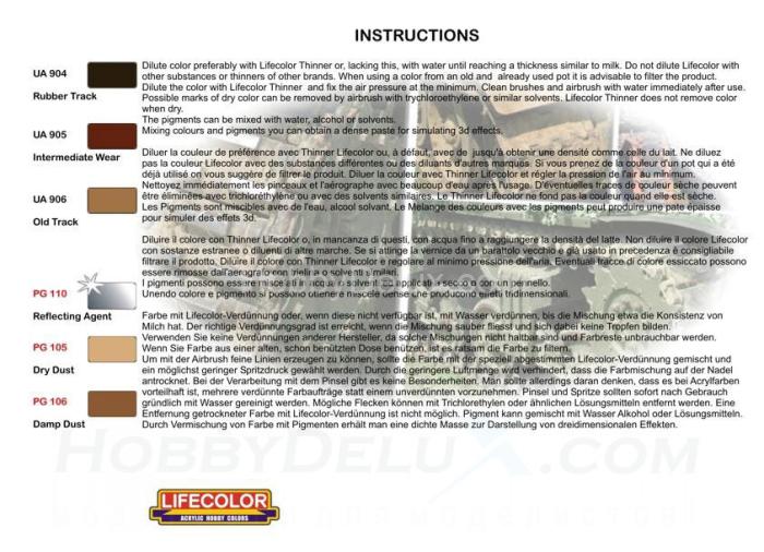 Набор красок Life Color -  и пигментов COMBO SET Tracks painting and weathering SPG02