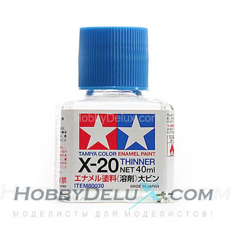 Разбавитель для эмалевых красок,  40мл. Tamiya - X-20 Enamel Thinner 80030