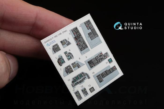 3D Декаль интерьера кабины F-16D QD48032