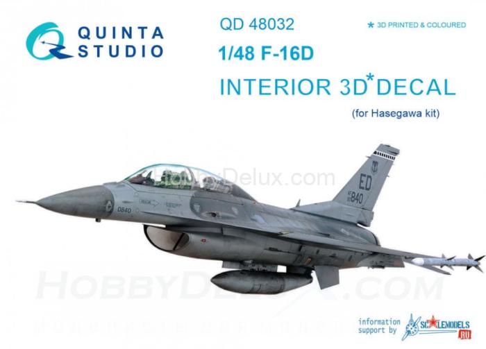 3D Декаль интерьера кабины F-16D QD48032