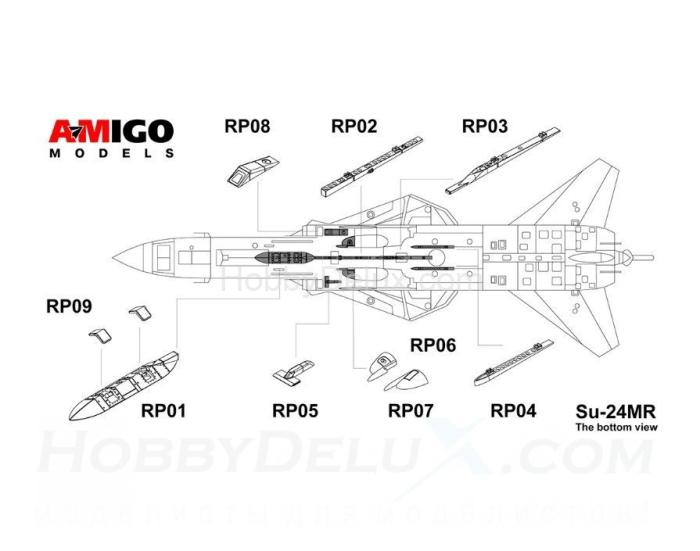 Су-24МР панорамный фотоаппарат АП-402М и аппаратура телевизионной разведки «Аист-М» AMG72020
