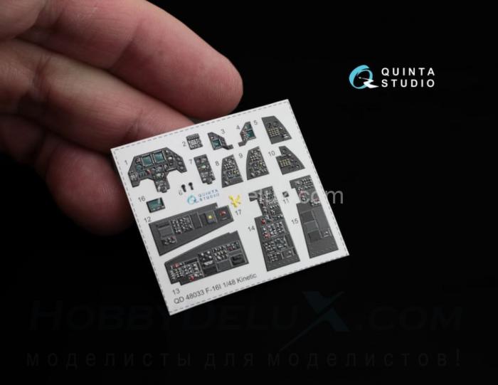 3D Декаль интерьера кабины F-16I Kinetic QD48033