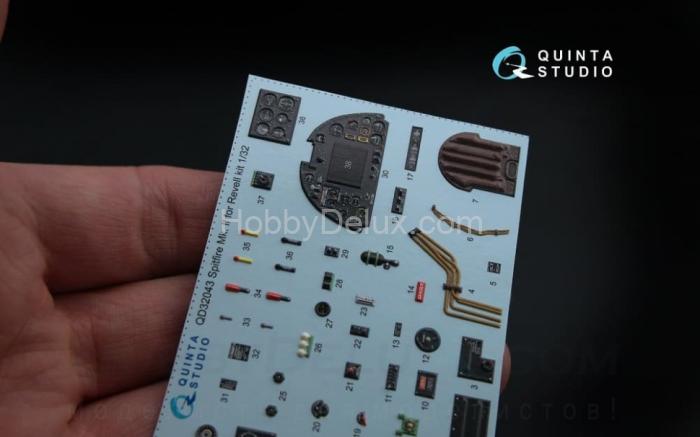3D Декаль интерьера кабины Spitfire Mk. II для модели Revell QD32043