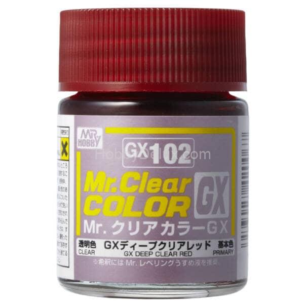 Mr. Hobby GX-102 Лак эмалевый глянцевый Deep Clear Red 18ml GX102