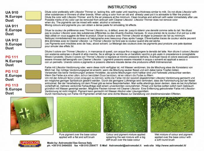 Набор красок Life Color - и пигментов COMBO SET DUST SPG04