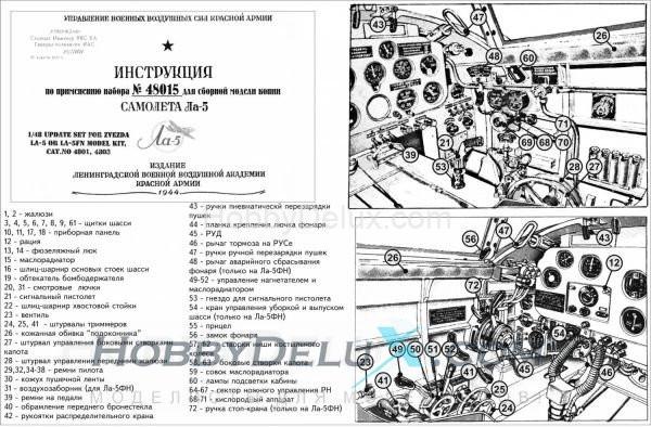 Набор для деталировки сборной модели Ла-5ФН GON48017