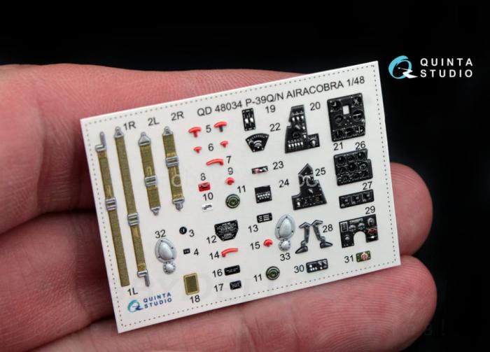 3D Декаль интерьера кабины P-39 Q/N QD48034
