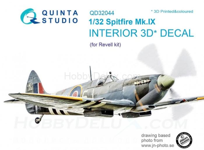 3D Декаль интерьера кабины Spitfire Mk. IX для модели Revell QD32044