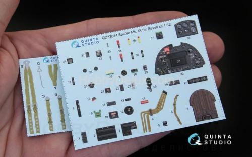 3D Декаль интерьера кабины Spitfire Mk. IX для модели Revell