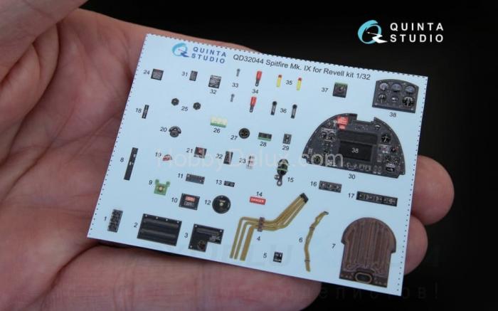 3D Декаль интерьера кабины Spitfire Mk. IX для модели Revell QD32044