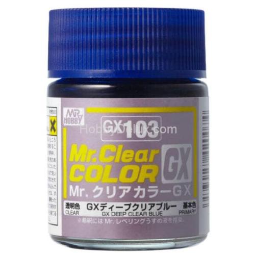 Mr. Hobby GX-103 Лак эмалевый глянцевый  Deep Clear Blue 18ml