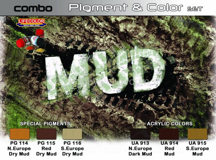 Набор красок Life Color -  и пигментов COMBO SET MUD SPG05