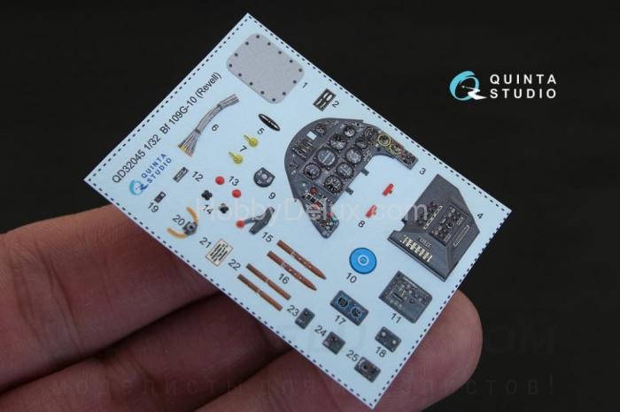 3D Декаль интерьера кабины Bf 109G-10 для модели Revell QD32045