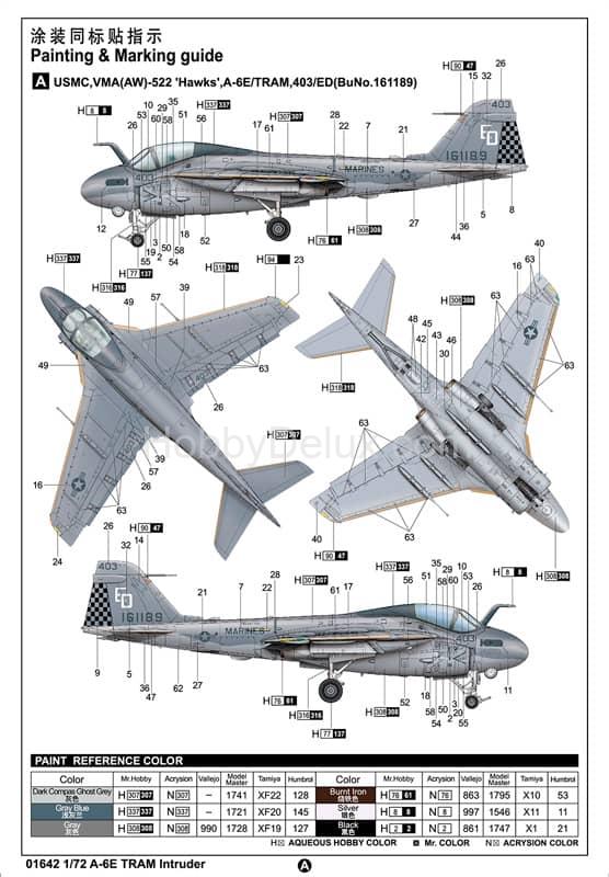 Сборная модель Grumman A-6E TRAM Intruder 01642