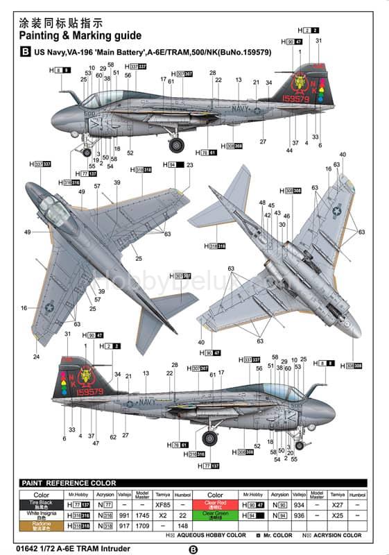 Сборная модель Grumman A-6E TRAM Intruder 01642