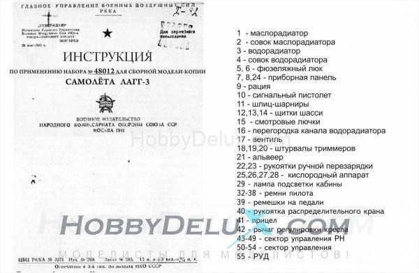 Набор для деталировки сборной модели ЛаГГ-3 GON48012